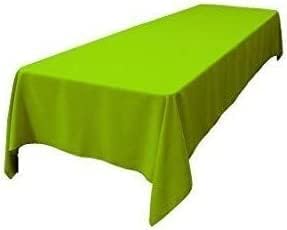 LA Linen Polyester Poplin Washable Rectangular Tablecloth, Stain and Wrinkle Resistant Table Cover 60x120, Fabric Table Cloth for Dinning, Kitchen, Party, Holiday 60 by 120-Inch, Lime
