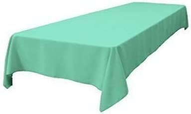 LA Linen Polyester Poplin Washable Rectangular Tablecloth, Stain and Wrinkle Resistant Table Cover 60x120, Fabric Table Cloth For Dinning, Kitchen, Party, Holiday 60 by 120-Inch, Mint