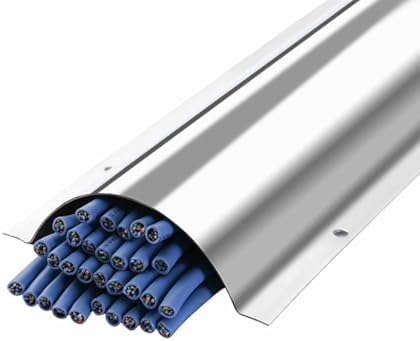 20 Pack Metal Cable Cover - Stainless Steel Cord Raceway, 1M Long, Floor & Wall-Mounted Cable Management System for Home & Office Organization