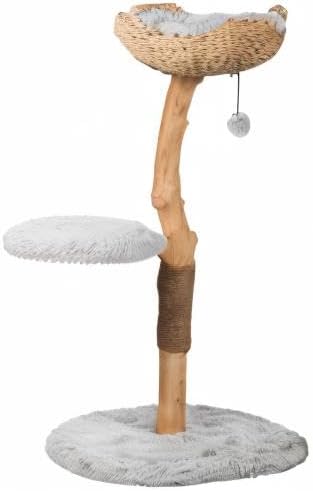 MAU LIFESTYLE Modern Wooden Cat Tree Tower - Single Branch Cat Condo, Cat Climbing Furniture, Gift for Cat Lovers - Bullet Gray