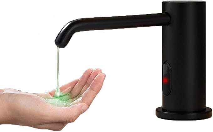 Automatic Touchless Soap Dispenser, Stainless Steel Automatic Liquid Soap Dispenser with 1000ml Bottle,Hands-Free Electronic Soap Dispensers(Black)