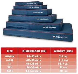 The Dog’s Bed Orthopedic Memory Foam Dog Bed, XL Blue Oxford with Red Trim UK Flag, Pain Relief for Arthritis, Hip & Elbow Dysplasia, Post Surgery, Supportive, Calming, Waterproof Washable