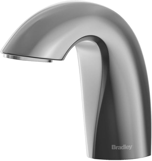 Bradley Crestt Liquid Soap Dispenser, Sensor Activated, Ring Light Indicates Low Battery Soap or Overflow, Deck Mounted, Auto-Top-Fill, Polished Chrome