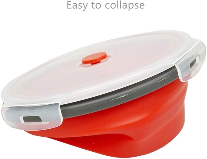 CARTINTS 1200ml Large Collapsible Food Containers Silicone Lunch Containers Silicone Leftover Food Containers, Ideal for Camping Travel, 3Pack