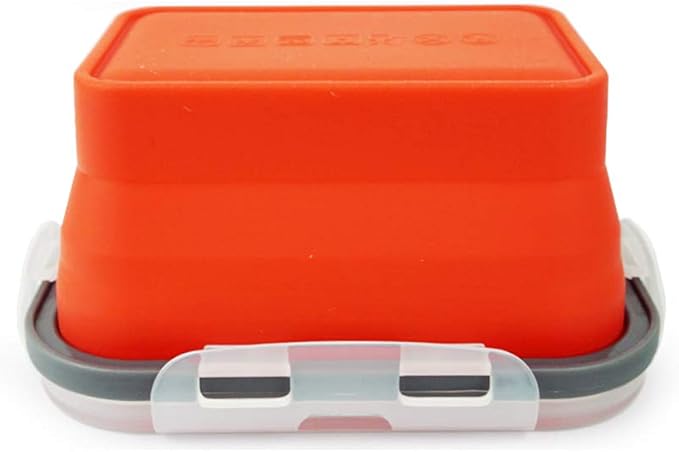 CARTINTS Reusable Silicone Food Storage Containers, Collapsible Cmaping Food Containers, Silicone Bowls Silicone Lunch Containers with Airtight Lids, Ideal for Travel and Camping, 3Pack