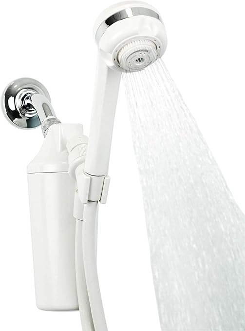 Aquasana Shower Filter | Dermatologist-recommended for softer, healthier skin & hair | Proven to reduce 90% of chlorine for 6 months | WaterSense Certified | Handheld wand shower head | AQ-4105-E