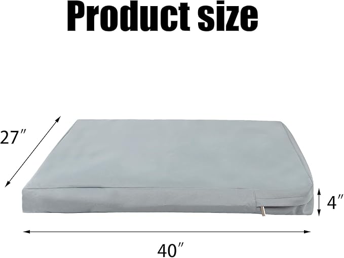 Dog Bed Cover Replacement Washable,Crate Pad Cover with Zipper,Oxford Dog Bed Sheets,Pet Bed Cover Hair Easy to Remove (Gray #1, 40 * 27 * 4inch)