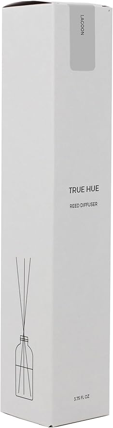 Luxury Reed Diffuser| True Hue | 3.75 fl oz | Glass and Rattan | Lasts for 2-3 Months | Fragrance Diffusers for Home | Handmade in USA (Lagoon)