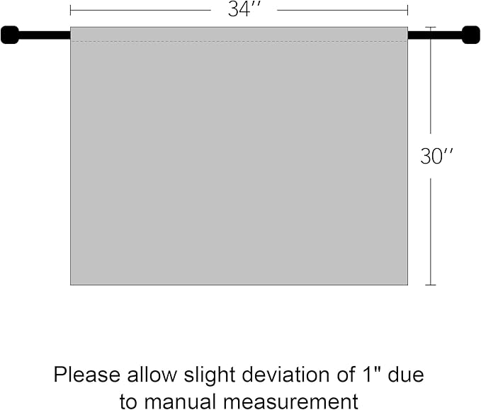 RYB HOME Small Curtains for Kitchen Window - Blackout Privacy Portable Curtain Set for Bedroom Office Bathroom Basement Garage Storage Enclosure RV Bunk, W 34 x L 30 inch, Pure White, 2 Pcs