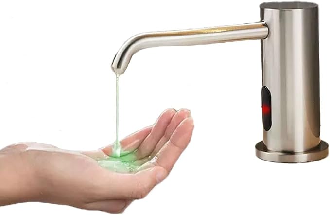 Automatic Touchless Soap Dispenser, Stainless Steel Automatic Liquid Soap Dispenser with 1000ml Bottle,Hands-Free Electronic Soap Dispensers(Matte Silver)