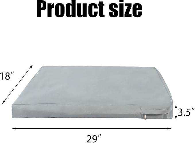 Dog Bed Cover Replacement Washable,Crate Pad Cover with Zipper,Oxford Dog Bed Sheets,Pet Bed Cover Hair Easy to Remove (Gray #1, 29 * 18 * 3.5inch)