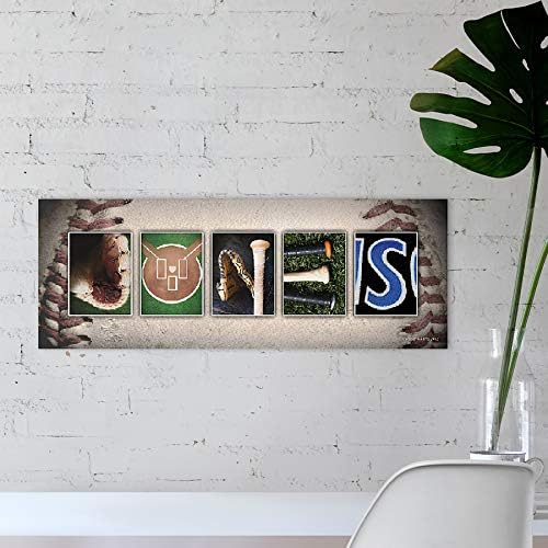 Block Mount - Personalized Baseball Name Art Print for Man cave, Boys Room, or Office!
