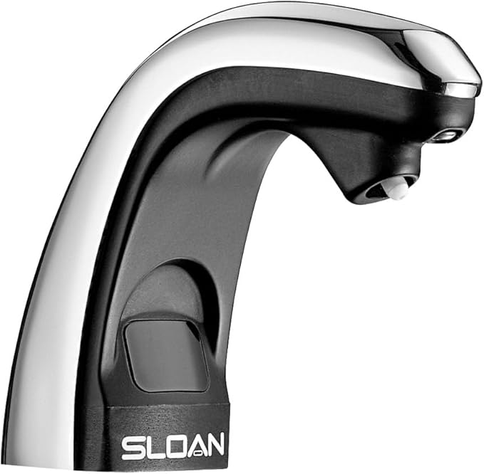 Sloan Optima ESD-200 Deck-Mounted Liquid Soap Dispenser - Infrared Sensor Activated, Polished Chrome Finish, Plug-In Adapter, Modular One-Piece Construction, 3346051