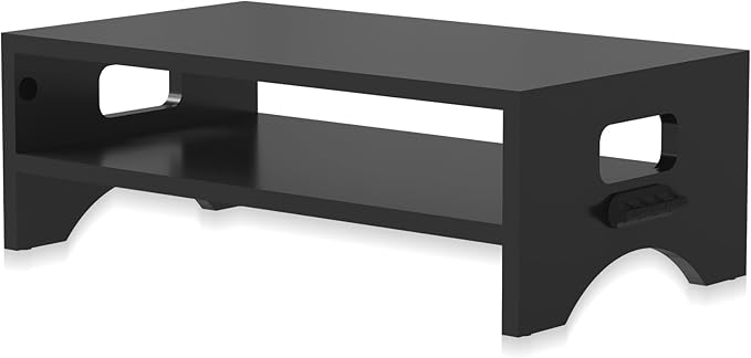 Pholiten Monitor Stand Riser, Desktop Stand, Computer Stand, Ergonomic Design, Two-Level Design, Desktop Organization, Keyboard Smartphone Storage, Printer Stand, Display Stand, 16.5 x 9.3 x 5.6
