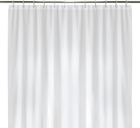 LiBa Bathroom Shower Curtain - Waterproof Plastic Shower Curtain Premium PEVA Non-Toxic with Rust Proof Grommets White 8G Heavy Duty Bathroom Accessories 72x96