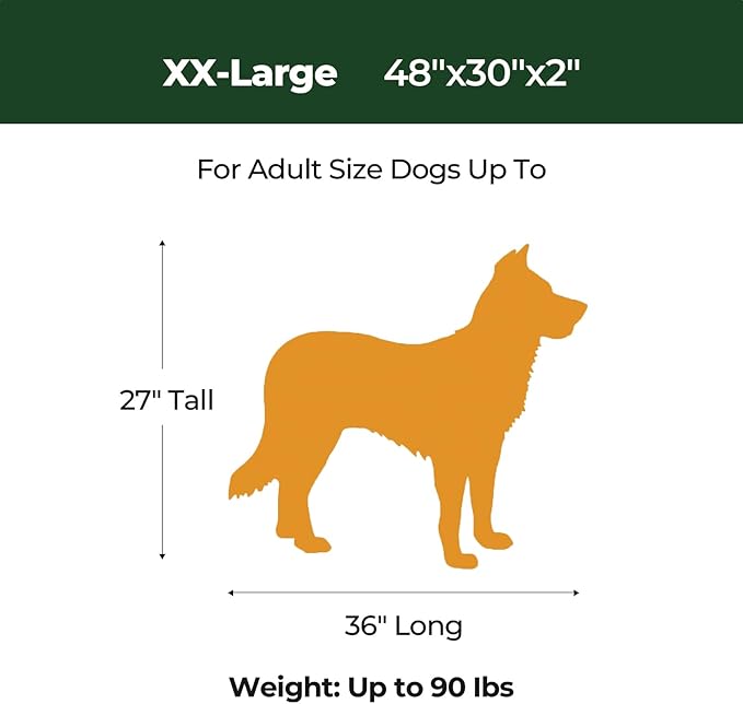 BALANCE Dog Crate Bed, Orthopedic Dog Bed Pad with Waterproof Liner, Washable Crate Foam Pet Mat for Large, Medium, Puppy Dogs Breeds, Mint Leaf, 48"x30"x2"