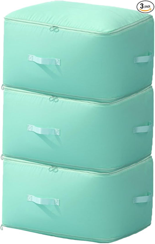 3 PCS Ultra Space Saving Self Compression Organizer, 2025 NEW Comforter Storage Bags, Heavy Duty Moving Bags, Washable Compression Bags for Storage Comforter Blanket, Clothes,Closet, Bedding