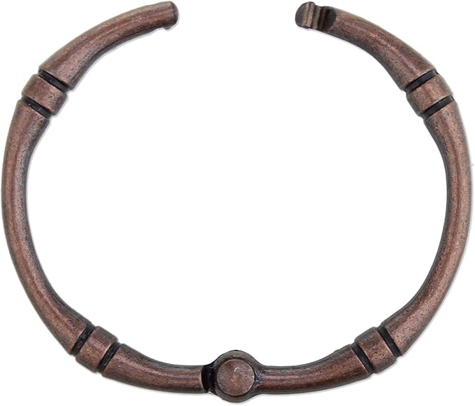 Shower Curtain Hooks, Rustproof Decorative Shower Curtain Rings Metal Round Shower Hooks for Bathroom Shower Rod, 12 Pack (Oil Rubbed Bronze)