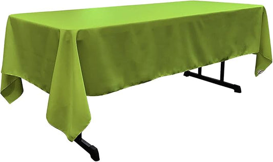 LA Linen Polyester Poplin Washable Rectangular Tablecloth, Stain and Wrinkle Resistant Table Cover 60x102, Fabric Table Cloth for Dinning, Kitchen, Party, Holiday 60 by 102-Inch, Lime 60 in x 102 in