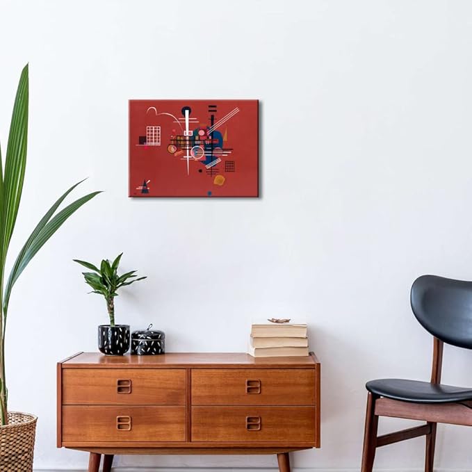 Wieco Art Canvas Prints Dull Red,1927 by Wassily Kandinsky Classic Art Reproductions Canvas Wall Art for Home Decoration