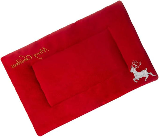 Thickened Christmas Pet Mat Plush Warm Dog Warming Bed Soft Comfortable Mattress for Indoor Cats and Dogs Multifunctional Winter Mat for Sofa Carrier