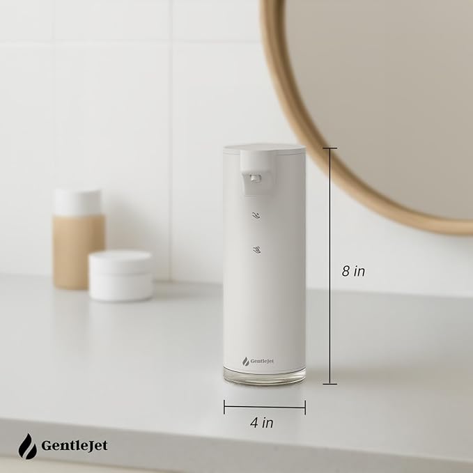 EasyFoam Automatic Foaming Soap Dispenser - Rechargeable Automatic Soap Dispenser Touchless for Bathroom or Kitchen, Motion Sensor, 2 Levels, IPX5 Water-Resistant, 9.5oz (White)