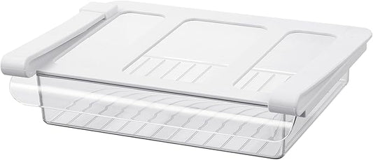 Pull-Out Fridge Drawer Organizer - Under Shelf Storage Bins for Refrigerator Organization for Fruits Vegetables, Cheese & Deli (Flat & Narrow)