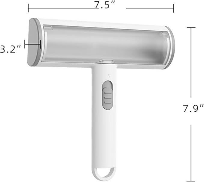 Pet Hair Remover & Lint Roller- Remove Cat/Dog Hair from Car Interiors, Furniture, Couch, Carpet and Bedding - Reusable & Washable Animal Fur Removal Tool for Pet Owners (Gray & White)