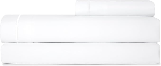 CASUAL LIVING Twin XL Sheets Set 3 Piece Cooling Sheets with 1 Pillowcase Soft Microfiber Hypoallergenic Washable Bed Set Deep Pocket Lightweight Bedding for College Dorm Essentials, Twin XL, White