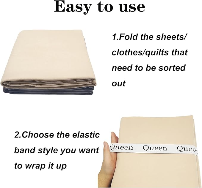 2-Piece Bed Sheet Organizer Bands - Sheet Keepers Linen Labels for Bedding, Closet Storage (King)