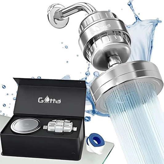 Deluxe Filtered Shower Head set & Shower Filter for Hard Water | Improves Skin & Hair - Reduce Dry Itchy Skin, Dandruff, Eczema | High Pressure Shower Heads Removing Chlorine & Toxic chemicals