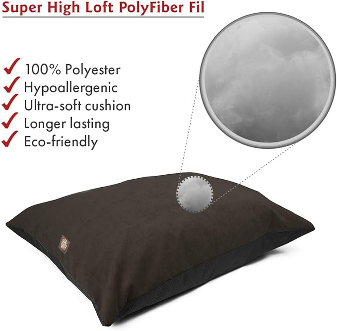 Majestic Pet Rectangular Dog Bed Washable, Non Slip, Comfy Super Value Pillow Bed for Large Breed Dogs 46 x 35 Inch Villa Storm