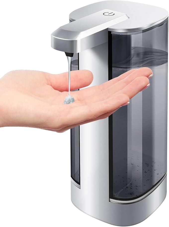 Automatic Liquid Soap Dispenser, Rechargeable, Touchless, 17oz/500ml with 4 Adjustable Soap Levels, Wall Mount & Waterproof, Liquid Hand/Dish Soap Dispenser for Bathroom Kitchen