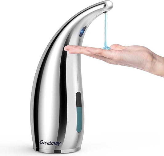 Adjustable Automatic Soap Dispenser Touchless, 4 Adjustable Levels Touchless Sensor Liquid Soap Pump Dispenser，300ml Rechargeable Magnetic Charging Hand Soap Dispenser for Kitchen，Bathroom