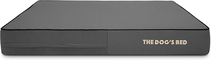 The Dog’s Bed Orthopedic Memory Foam Dog Bed, Large Grey & Black, Waterproof, Supportive Dog Bed with Replaceable Covers