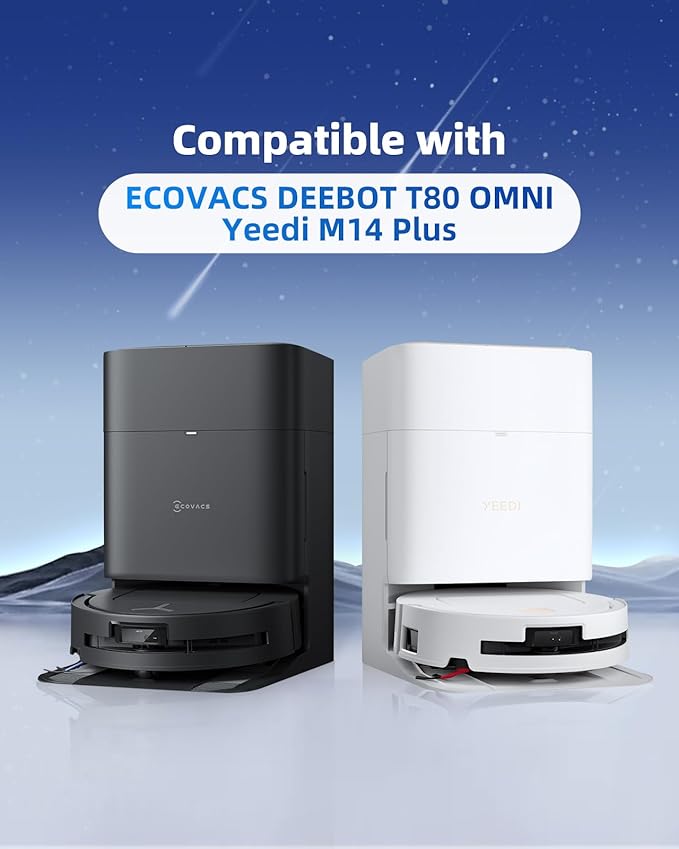 21 Pcs Replacement Parts Kit Compatible with ECOVACS DEEBOT T80 OMNI/for Yeedi M14 Plus Robot Vacuum Cleaner - Accessory Set with 1 Main Brush, 3 Roller Mops, 4 Filters, 6 Dust Bags, 6 Side Brushes