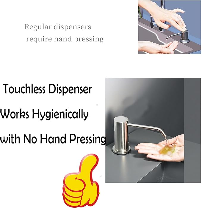 Automatic Touchless Soap Dispenser, Stainless Steel Automatic Liquid Soap Dispenser with 1000ml Bottle,Hands-Free Electronic Soap Dispensers(Black)