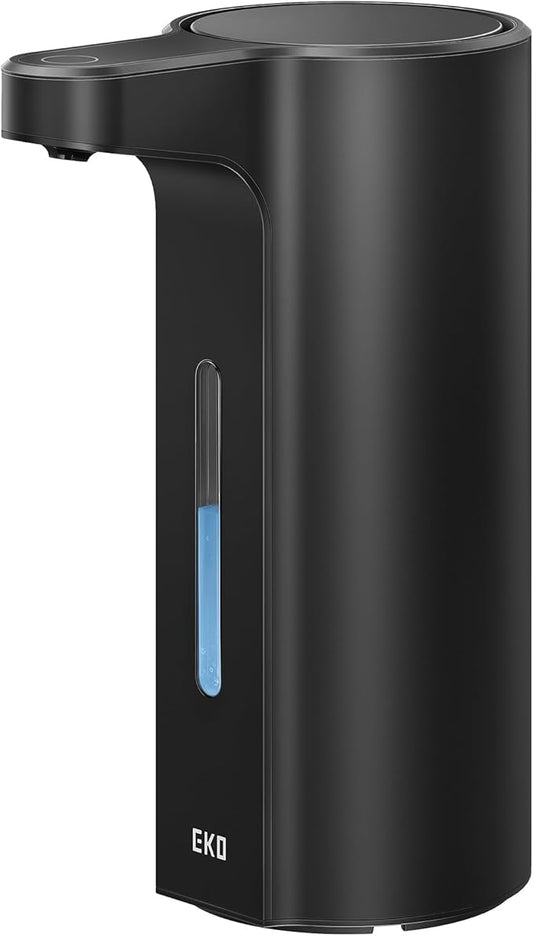 EKO Aroma Pro 13.5 fl oz Touchless Automatic Liquid Soap Dispenser, Rechargeable Hand & Dish Soap Dispenser for Bathroom and Kitchen Sink, Waterproof, Adjustable Volume Control (Matte Black)