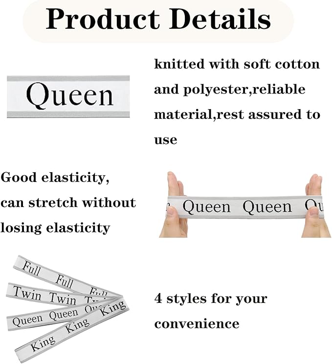 20 Pieces Bed Sheet Organizer Bands, Sheet Organizers and Storage Label Bands, Sheet Label for Bedding, Sheets Organizer for Closet,Sheet Keepers Linen Labels Bedding Bands (Grey, Mix 20Pcs)