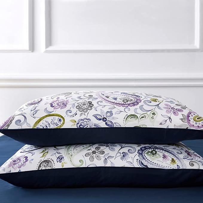 Cupocupa Duvet Cover Set;Duvet Cover Full Bedding Set Fluffy Boho Duvet Cover Set Paisley Floral Bedding Collection Duvet Cover with Pillowcases