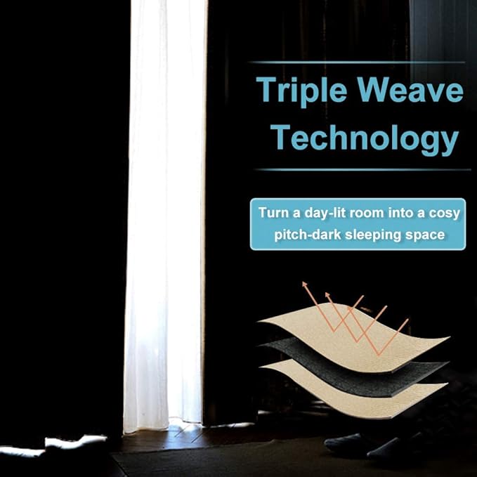 RYB HOME Curtains for Bedroom 63 inches Long, Blackout Thermal Insulating Window Treatment Drapes for Living Room Bathroom Basement Laundry Classroom, W 34 x L 63, Biscotti Beige, 2 Panels