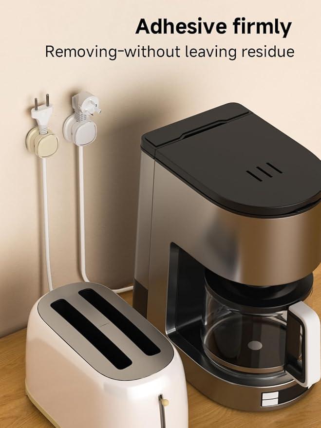 Magnetic Cable Clips, Adjustable Cord Holder Management, Adhesive Wire Keeper Organizer for Home Office Desk Phone PC Car Wall Desktop Nightstand Appliance (9-PCS White & Apricot)