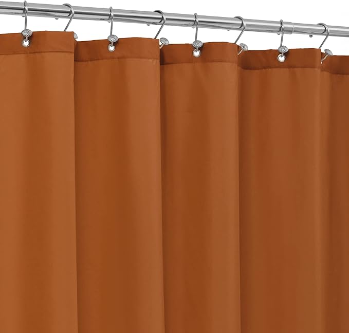 ALYVIA SPRING Stall Fabric Shower Curtain Liner Waterproof - Soft & Lightweight Small Shower Curtain with Magnets for Narrow Stall Size, Machine Washable - 36x72, Burnt Orange