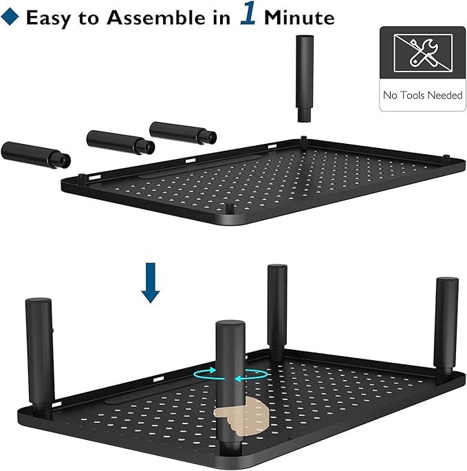 BONTEC 2 Pack 3 Height Adjustable Monitor Stand Riser with Pen Holder, Ergonomic Metal Laptop Stand with Cable Management, Desktop Stand for Computer, Printer, Monitor, Laptop, Black Steel, 14.5 in