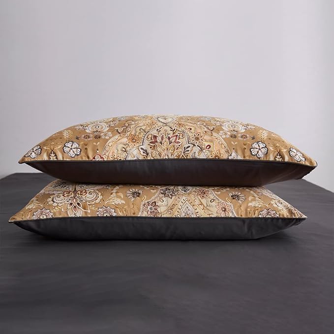 Cupocupa Duvet Cover Set;Duvet Cover Full Bedding Set Fluffy Boho Duvet Cover Set Paisley Floral Bedding Collection Duvet Cover with Pillowcases