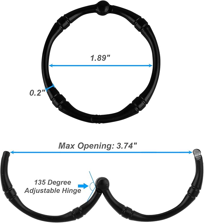 Shower Curtain Hooks, Rustproof Decorative Shower Curtain Rings Metal Round Shower Hooks for Bathroom Shower Rod, 12 Pack (Black)