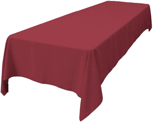 LA Linen Polyester Poplin Washable Rectangular Tablecloth, Stain and Wrinkle Resistant Table Cover 60x108, Fabric Table Cloth for Dinning, Kitchen, Party, Holiday 60 by 108-Inch, Cranberry