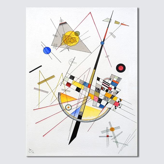Wieco Art Canvas Prints Large Delicate Tension #85, 1923 by Wassily Kandinsky Abstract Classic Art Reproductions Canvas Wall Art for Home Decor Living Room and Wall Decorations