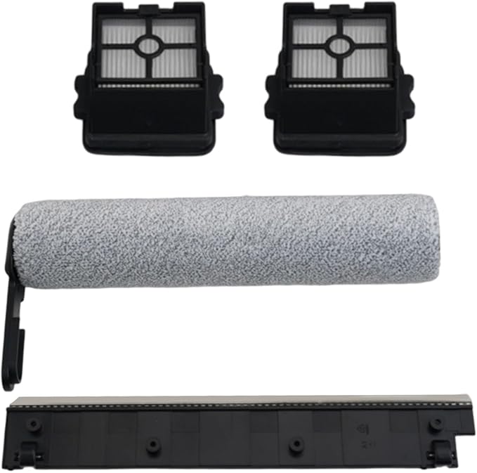 4PCS Accessories For Ultenic AC1 For Elite Wet Dry Vacuum Cleaner, Main Roller Brush, Filter, Rubber Mop Wiper Strip Set For Tile & Hardwood Floor Cleaning