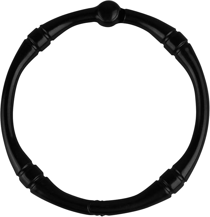 Shower Curtain Hooks, Rustproof Decorative Shower Curtain Rings Metal Round Shower Hooks for Bathroom Shower Rod, 12 Pack (Black)